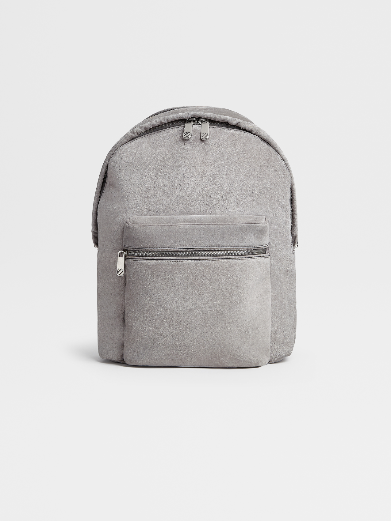 Mochila Hoodie en Gamuza Color Gris Claro